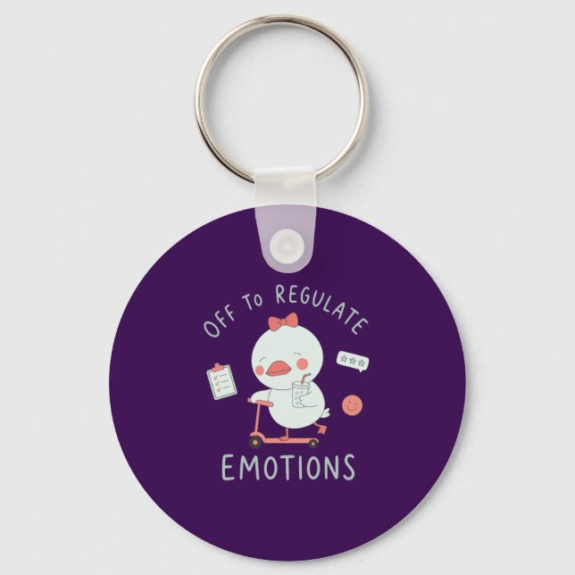 Chaveiro Indo para Regular Emoções Pato de Terapia Engraçad (Frente)