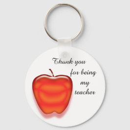 Chaveiro Inexpensive Bright Red Apple Thank You Teacher