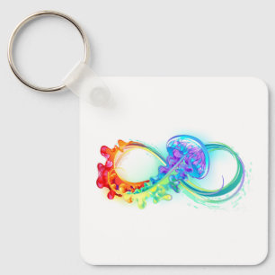 Chaveiro Infinidade com água-vivas do Arco-Íris