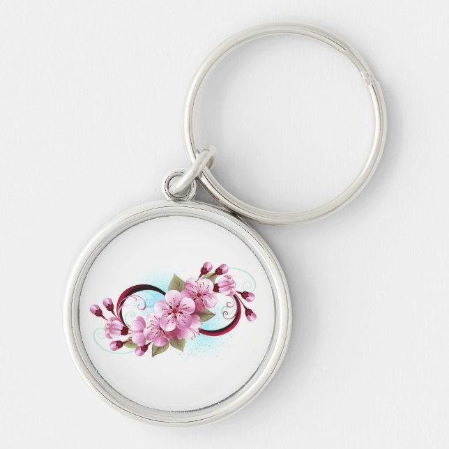 Chaveiro Infinidade com Flores de Flor Sakura (Frente)