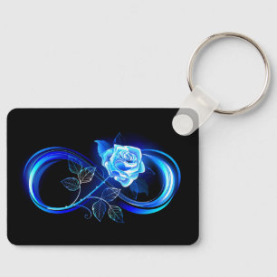Chaveiro Infinito brilhante com rosa azul