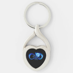 Chaveiro Infinito brilhante com rosa azul