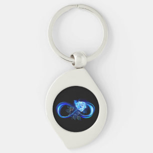 Chaveiro Infinito brilhante com rosa azul