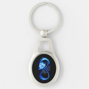 Chaveiro Infinito brilhante com rosa azul