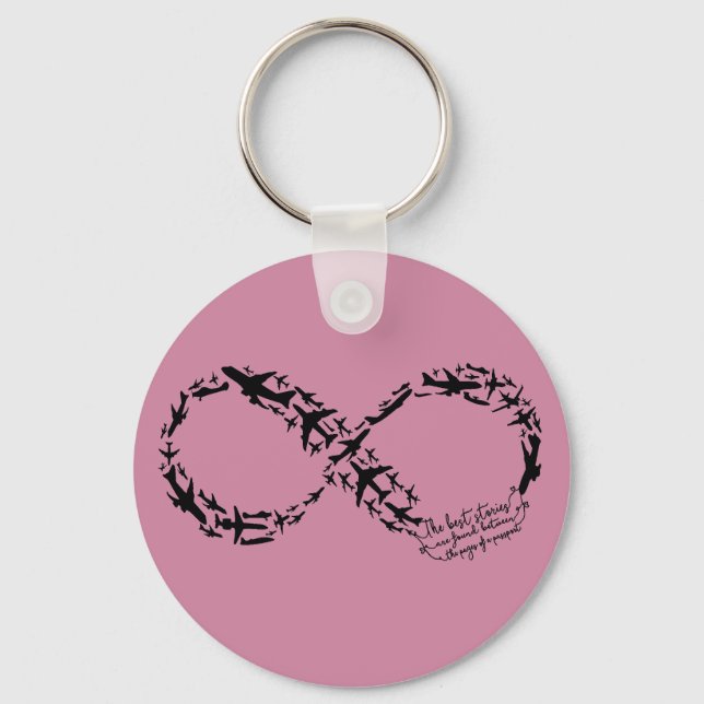 Chaveiro Infinity Symbol Chaveiro, World Traveler Gift (Frente)