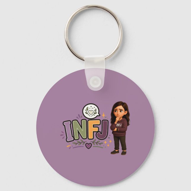 Chaveiro INFJ — A Guardiã das Ideias (Frente)