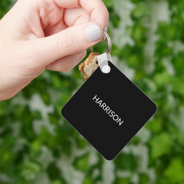 Chaveiro Informações de contato personalizadas de nome pret (Mão)