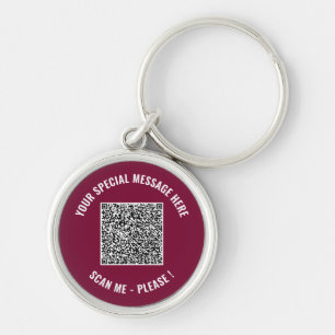 Chaveiro Informações do Código QR Sua Mensagem Pingente Sur