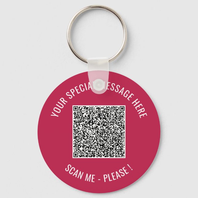 Chaveiro Informações sobre o código QR Seu presente especia (Frente)