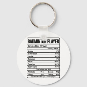 Chaveiro Informações Sobre Os Jogadores De Badminton E Fato