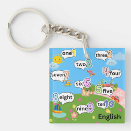 Chaveiro Inglês e Italiano Contagem 1 A 10