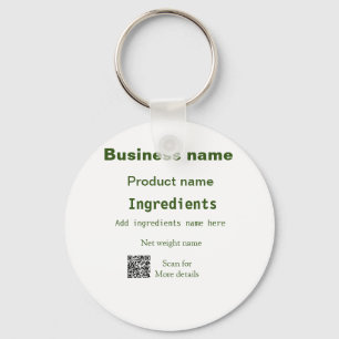 Chaveiro Ingredientes adicionam nome do produto ponderador 