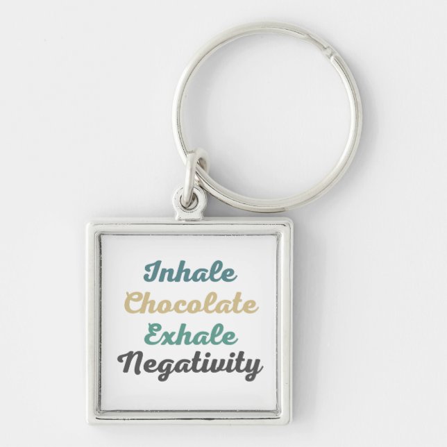 Chaveiro Inhale Chocolate Exhale Negativity Keychains (Frente)