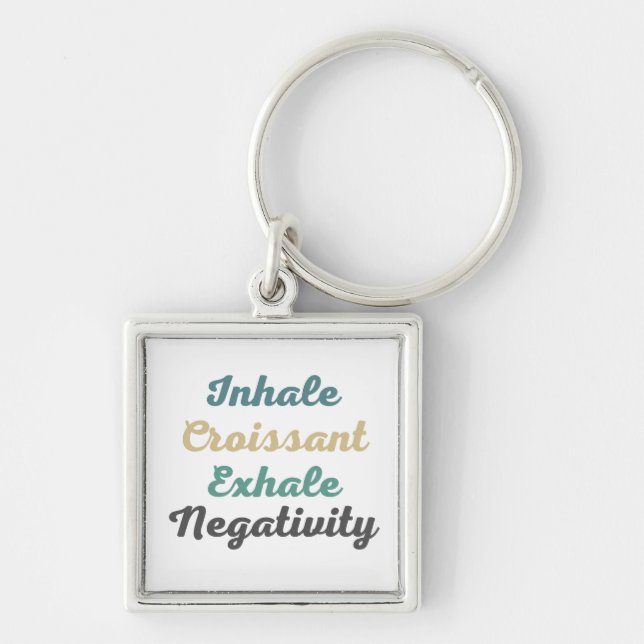 Chaveiro Inhale Croissant Exhale Negativity Keychains (Frente)