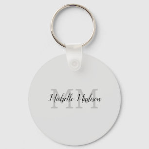 Chaveiro Iniciais de Nome de Escrita Manual Moderna Monogra