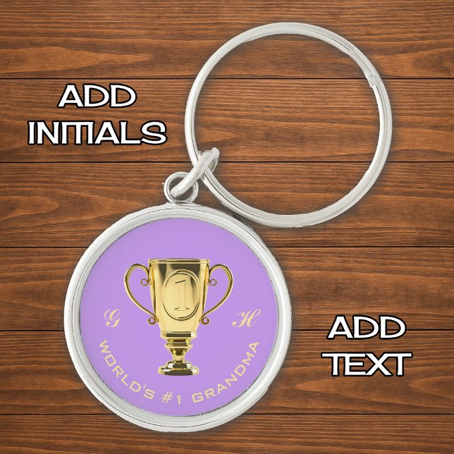 Chaveiro Iniciais de vovó número um do mundo (Criador carregado)