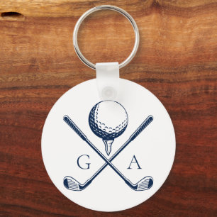 Chaveiro Iniciais Elegantes Presente de Golfe Personalizado