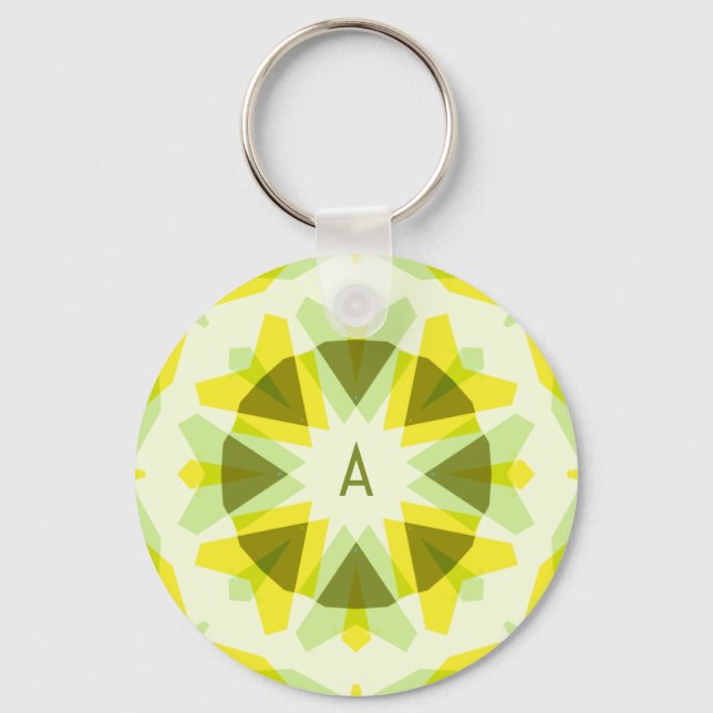 Chaveiro Iniciais Personalizados - Estrela Verde Amarelo Br (Frente)
