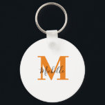 Chaveiro Iniciais Personalizados Modernos e Monograma de No<br><div class="desc">Chaveiro de Monograma de Iniciais Personalizados Modernos</div>