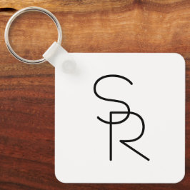 Chaveiro Iniciais Sobrepostos com Vista Moderna