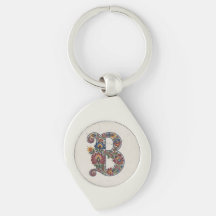Inicial B em Rosemaling Norueguês, Pingente de Met