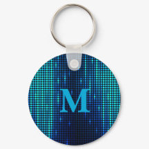 Inicial monograma de brilho azul elegante