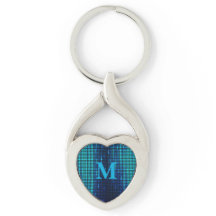 Inicial monograma de brilho azul elegante