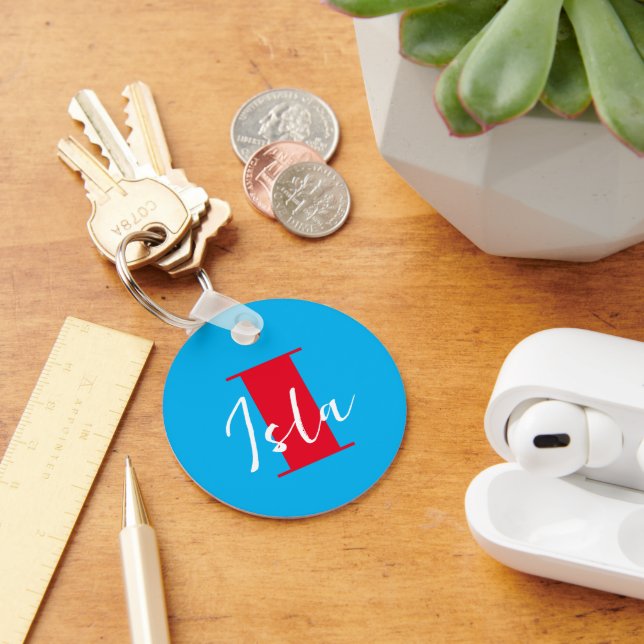 Chaveiro Inicial + Nome Personalizado - Fácil de Personaliz (Mesa)