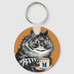 Chaveiro Inicial Personalizável, Gato De Café, Louis Wain