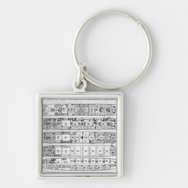 Chaveiro Inquérito na perda do titânico: Secções (Frente)