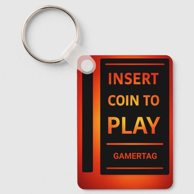 Chaveiro Insert Coin to Play Personalized Gamertag Keychain (Frente)