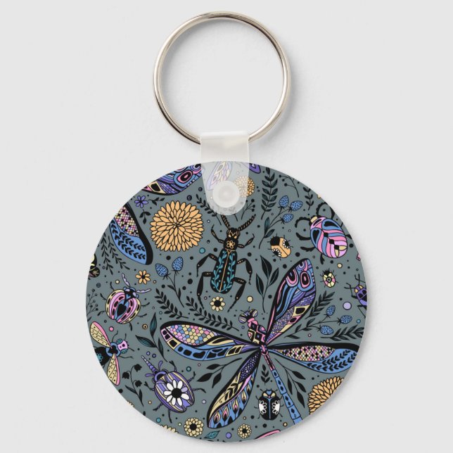 Chaveiro Insetos de porta em cinzas de slater (Frente)