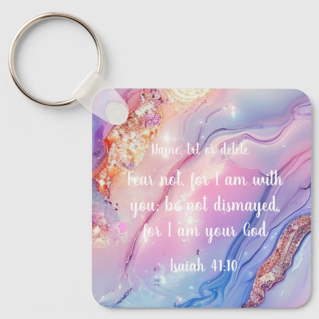 Chaveiro Inspiracional - Isaiah 41:10 não tem medo (Frente)