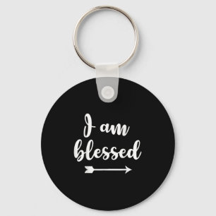 Chaveiro Inspiracional, Sou Abençoado. Faith Sayings Tee