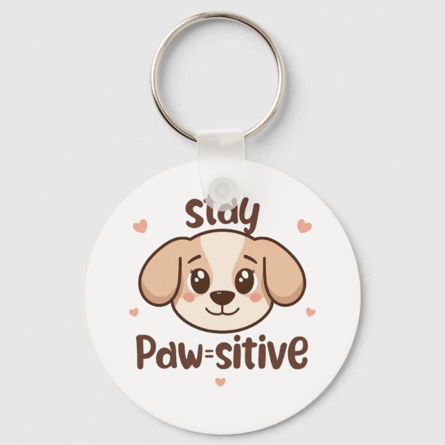 Chaveiro Inspirational Positive Puppy Message (Frente)