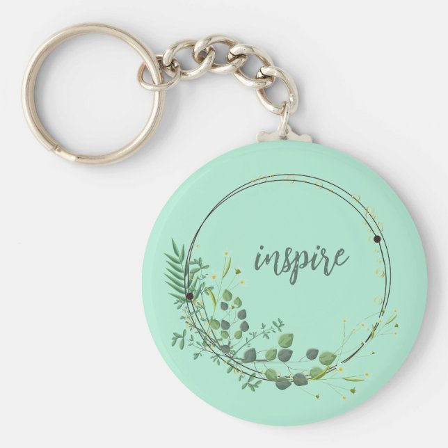 Chaveiro Inspire Com Quadro Botânico Floral (Frente)