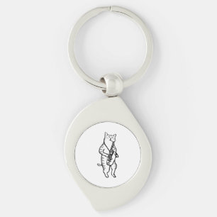 Chaveiro Instrumento Saxofone Música Jazz Cat Golf Balls