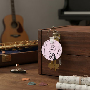 Chaveiro Instrumentos Musicais Em Pulseira Rosa