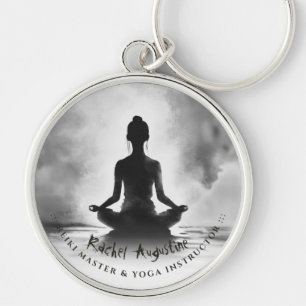 Chaveiro Instrutor de Meditação de Yoga Pintura a Tinta Pos