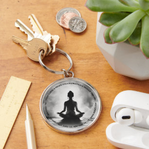 Chaveiro Instrutor de Meditação de Yoga Pose de Lótus Pintu