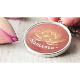 Chaveiro Instrutor de Meditação do YOGA Studio Reiki Dourad