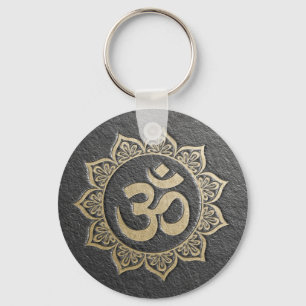 Chaveiro Instrutor de Meditação YOGA Black & Dourado OM Man