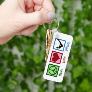 Chaveiro Instrutor Peace Love Pilates Cute Personalizado