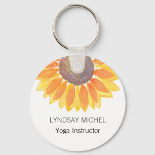 Chaveiro Instrutor personalizado Yoga Sunflower