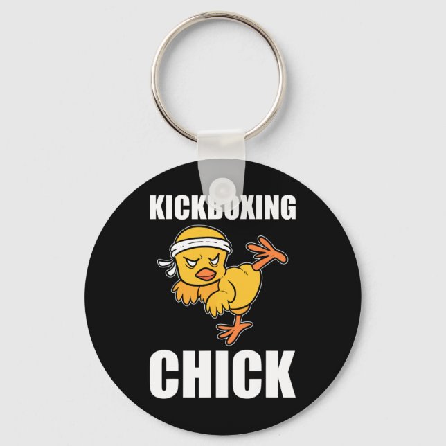Chaveiro Instrutora de Kickboxing Garota Engraçada de Kickb (Frente)
