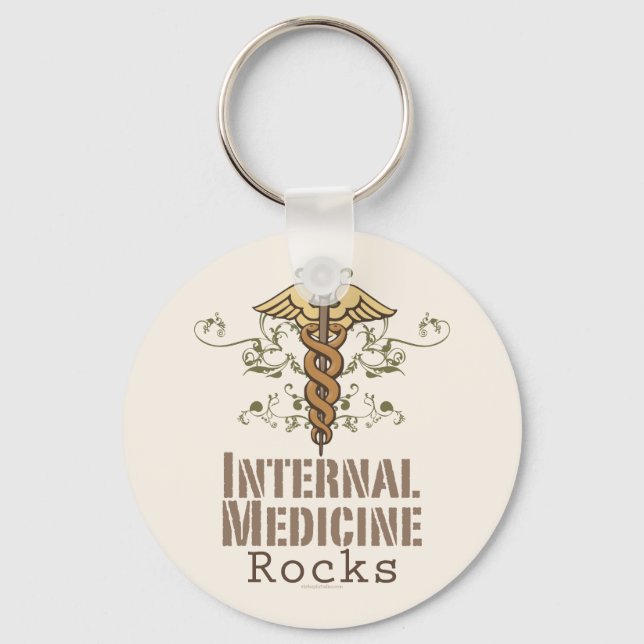 Chaveiro Internal Medicine Rocks Caduceus Key Chain (Frente)