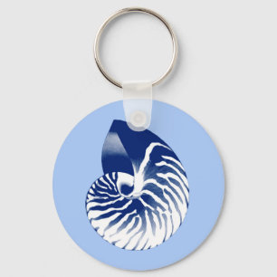 Chaveiro Invólucro do Nautilus - marinho, branco e azul cl