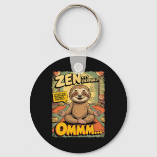 Chaveiro Ioga de Preguiça Vintage Engraçado Cômico Retro Me