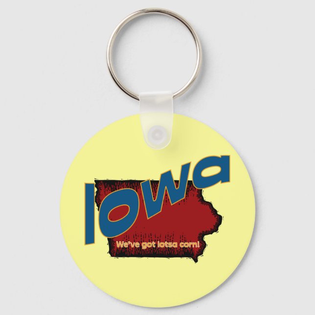 Chaveiro Iowa IA US Motto ~ Temos Lotsa Corn (Frente)