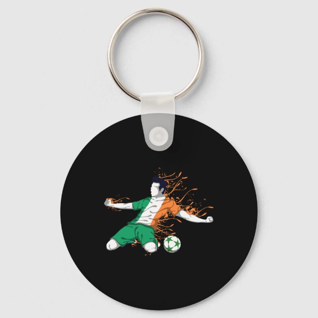 Chaveiro Ireland National Soccer - Irish Flag Footbyll Love (Frente)